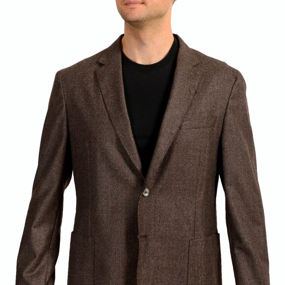 Hugo Boss Men's "Nold2" Slim Fit 100% Wool Plaid Two Button Blazer US 46R IT 56R - Picture 1 of 6